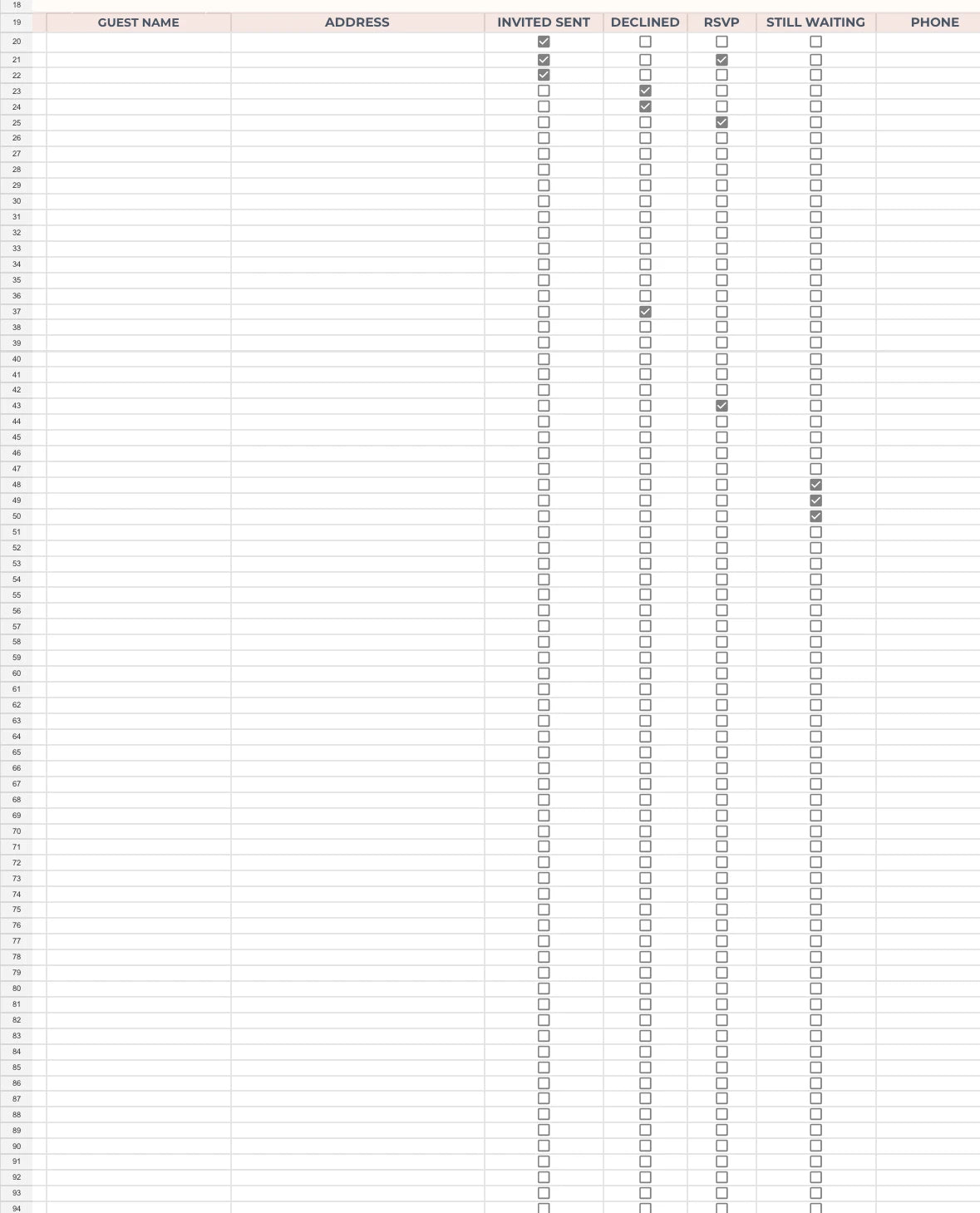Wedding Planner Spreadsheet – Digital Download