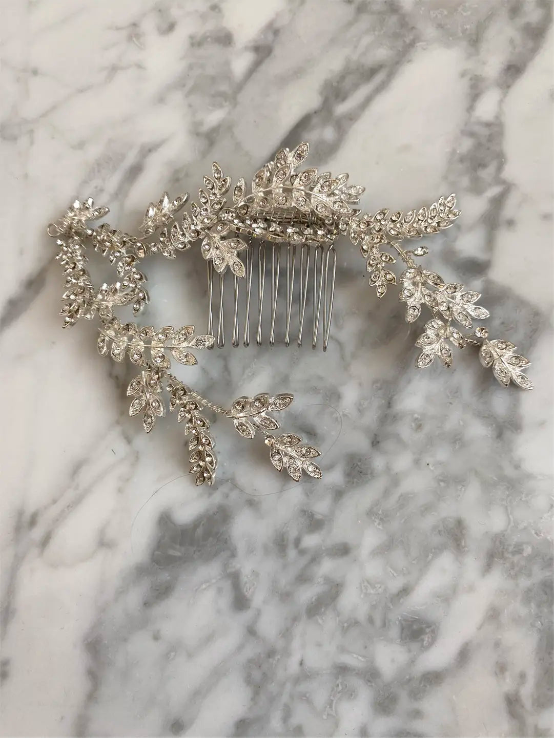 Leaf Rhinestone Hair Comb