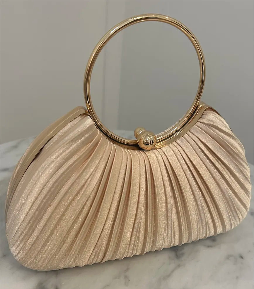 Gold Pleated Clutch Purse