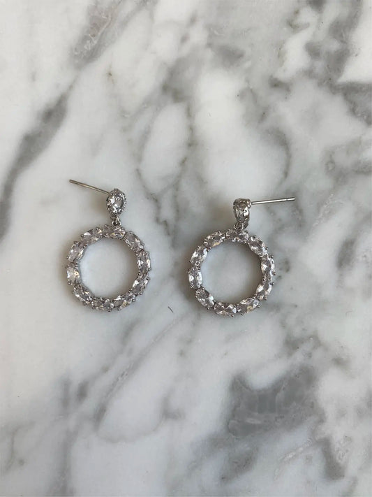 Eternity Dangle Earrings in Silver