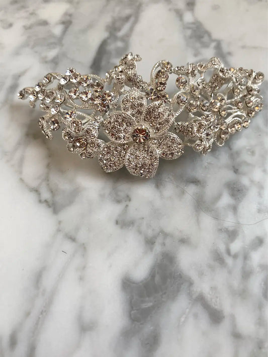Silver Floral Hair Comb