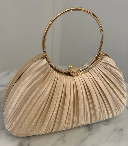 Gold Pleated Clutch Purse