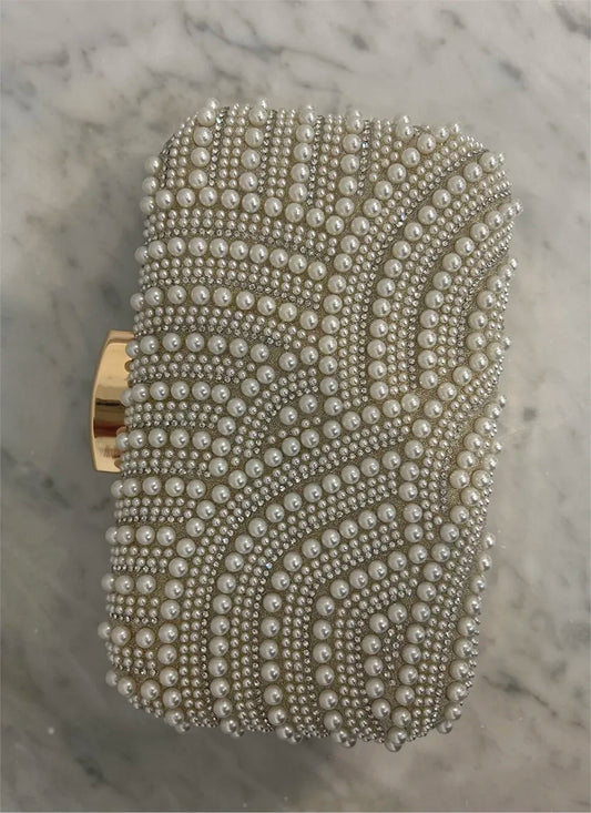 Gold Pearl Clutch Purse